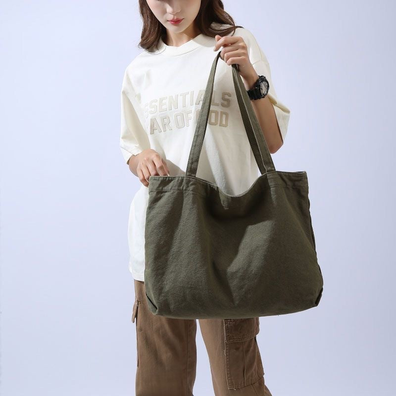 Retro Canvas Tote Bag with Large Capacity