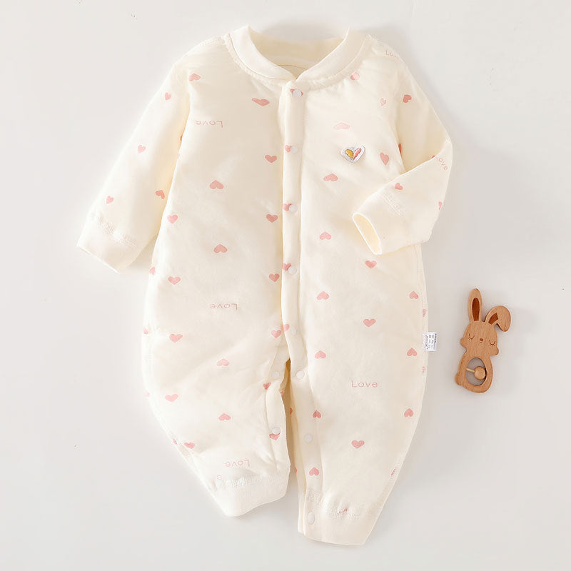 Newborn Infant Baby Winter Warm Cotton Padded Jumpsuit Romper