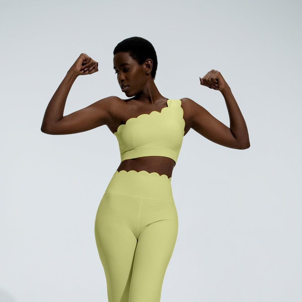 One-Shoulder Lace Fitness Yoga Set