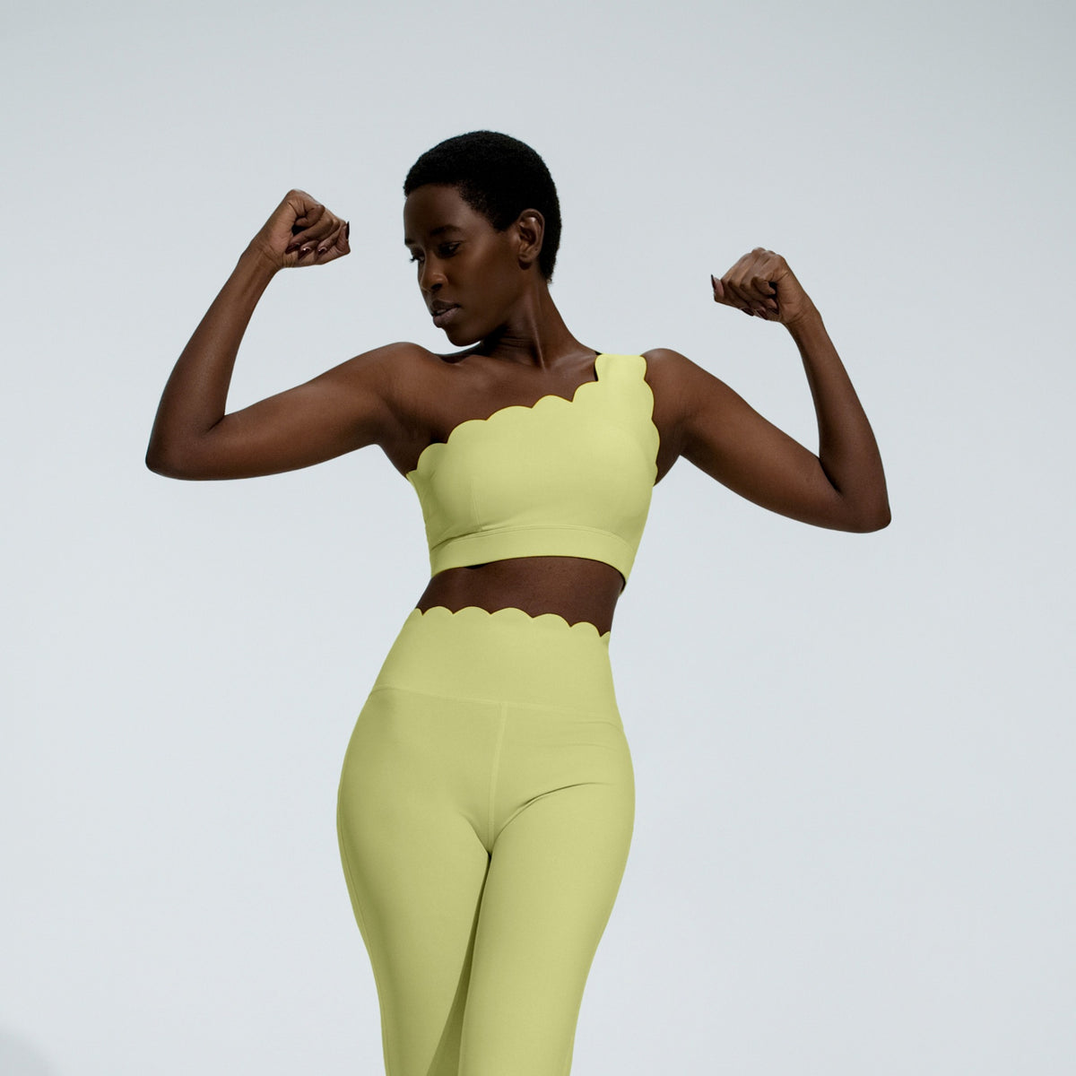 One-Shoulder Lace Fitness Yoga Set