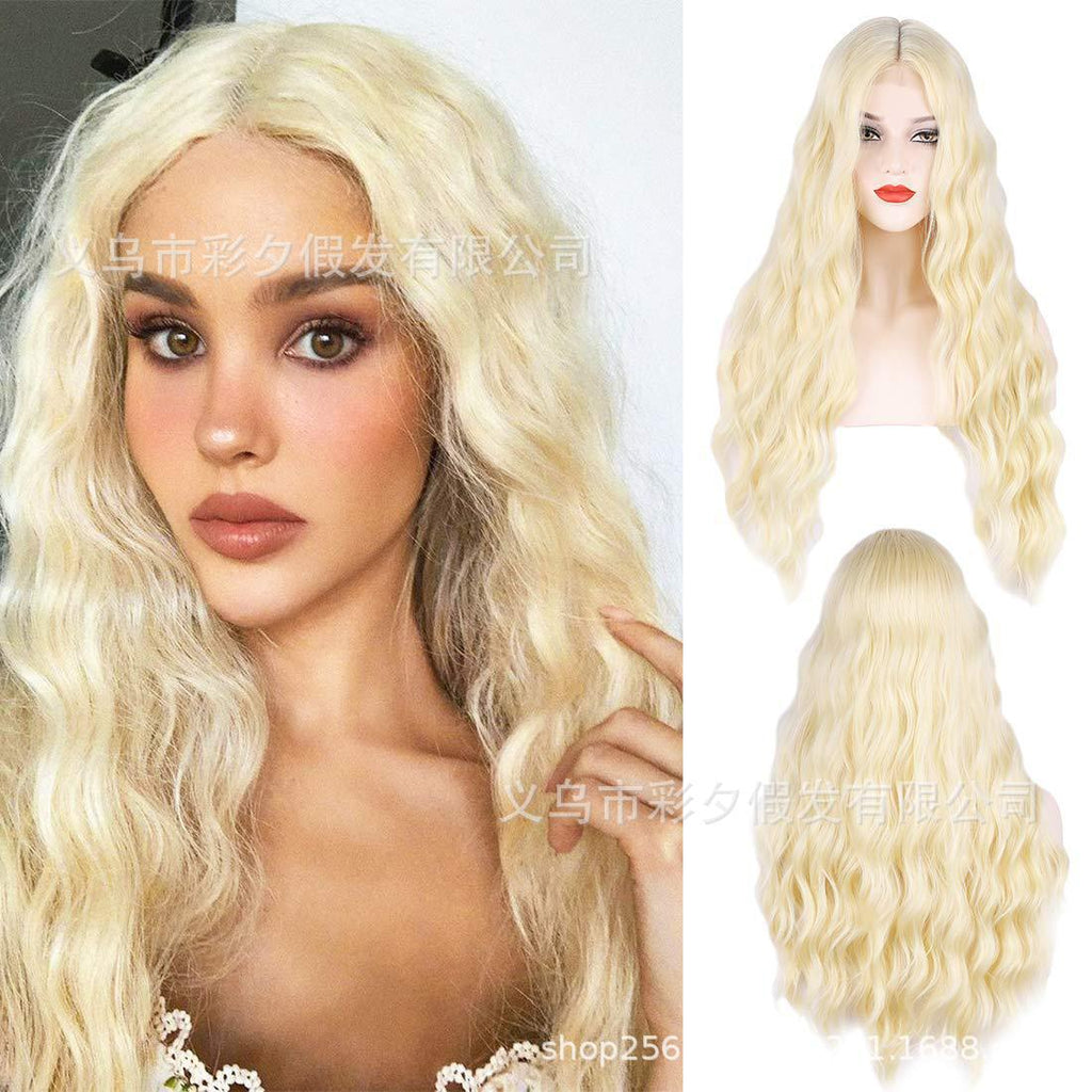 Long Curly Synthetic Hair Wig with Adjustable Bangs