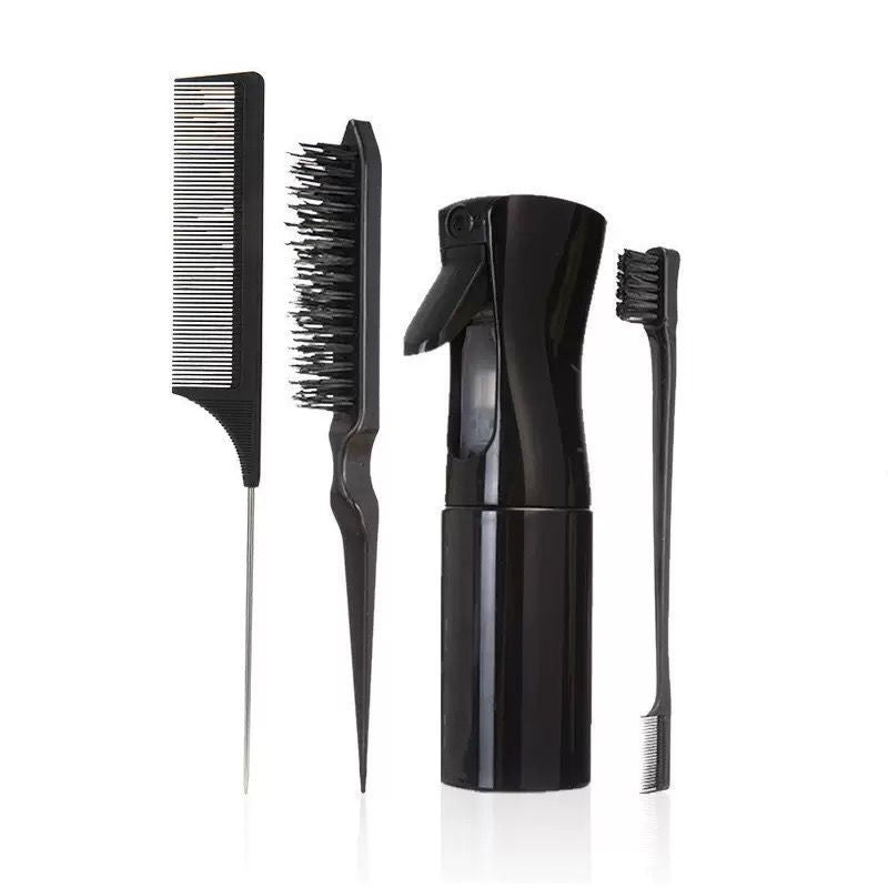 Hair Styling Comb Set with Spray Bottle and Eyebrow Brush