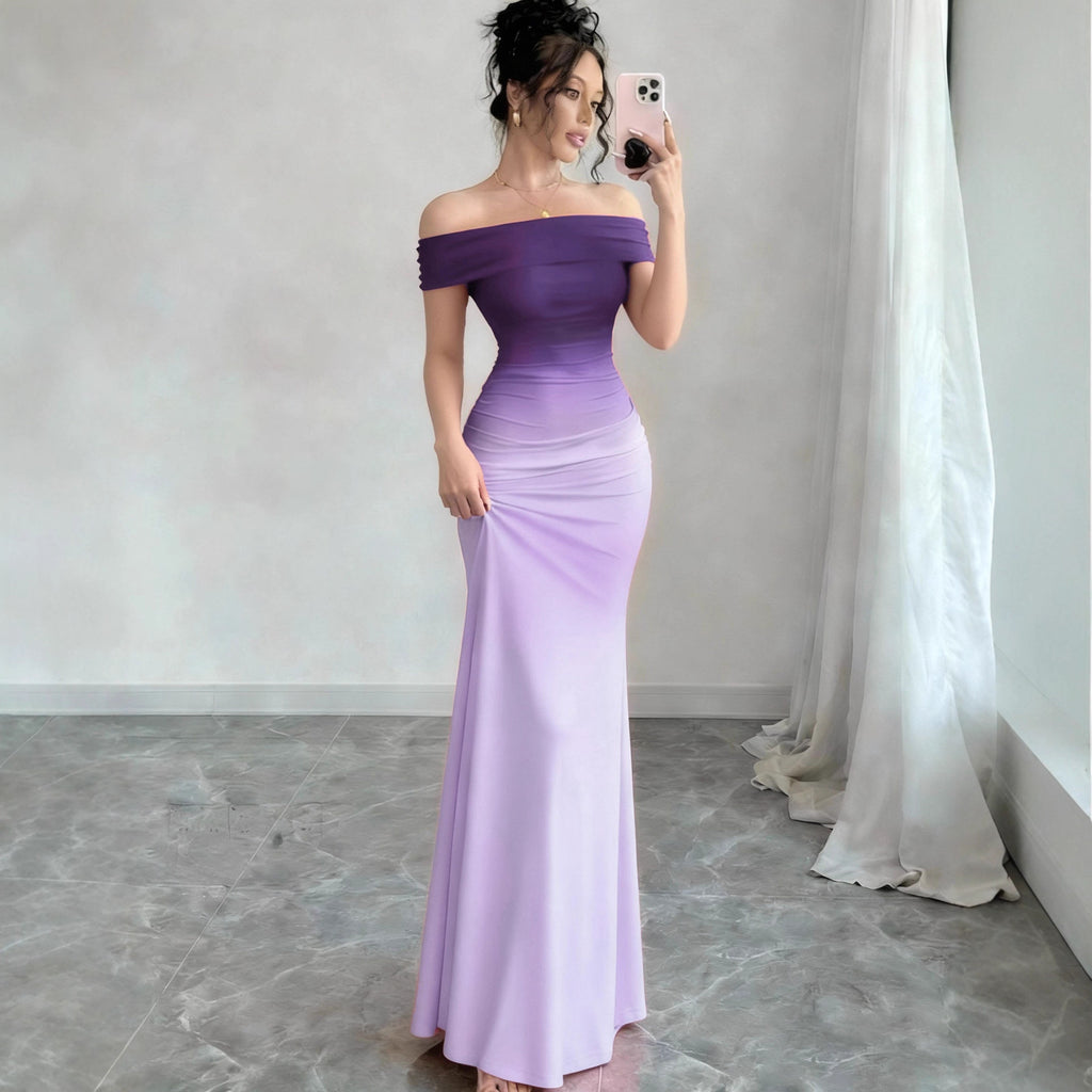 Gradient Sleeveless Bodycon Long Dress