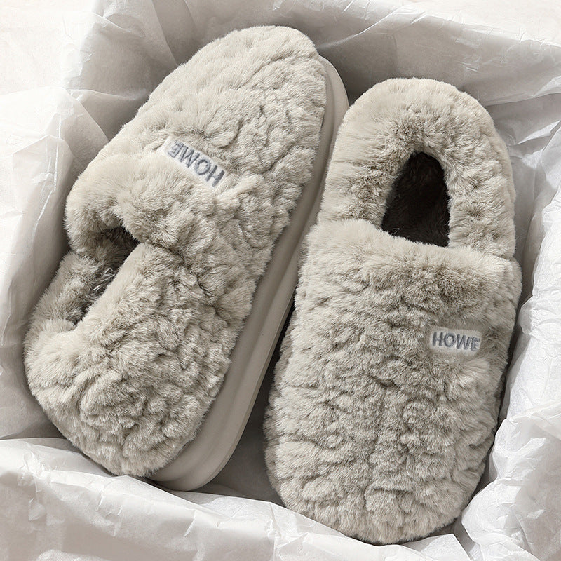 Womens Plush Winter Slippers with Heel Cover