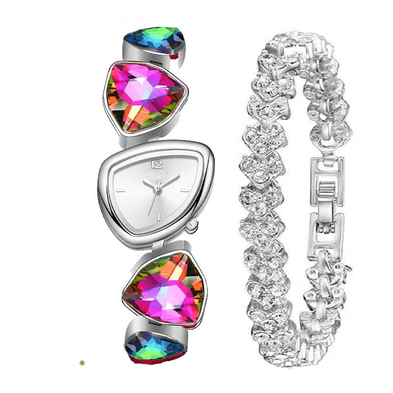 Women's Diamond Accent Quartz Watch with Metal Bracelet