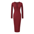 Knit Twist Waist Long Dress