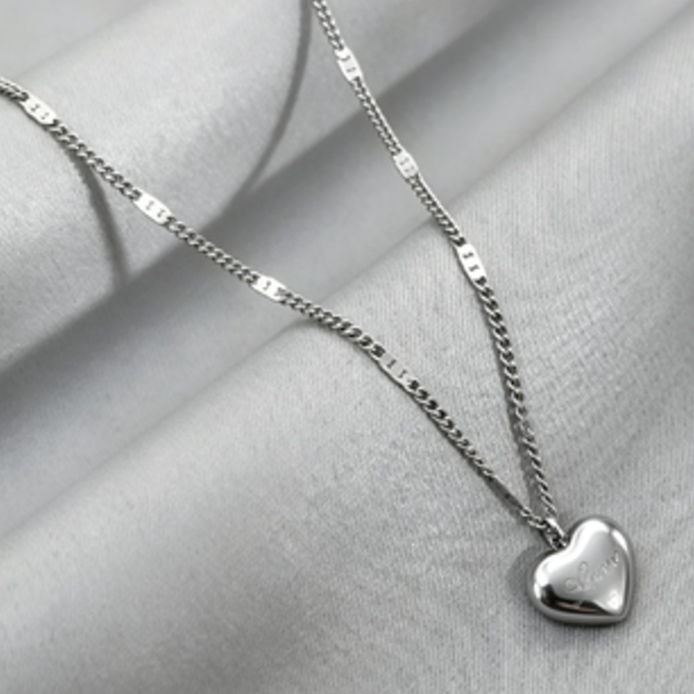 Heart Necklace, Minimalist and Elegant