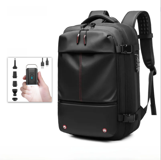 Backpack with air pump