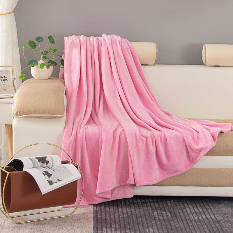 Solid Color Coral Fleece Blanket