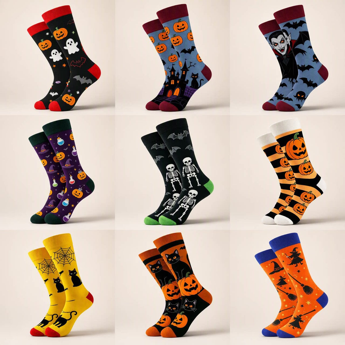 Halloween Themed Mid-Calf Cotton Socks