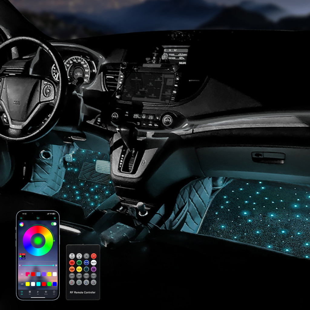 Car Luminous Floor Mats with Music Rhythm Lighting