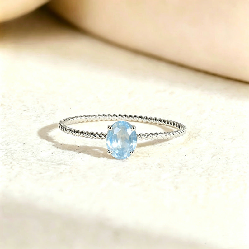 Natural Birthstone Gemsterling Silver Ring