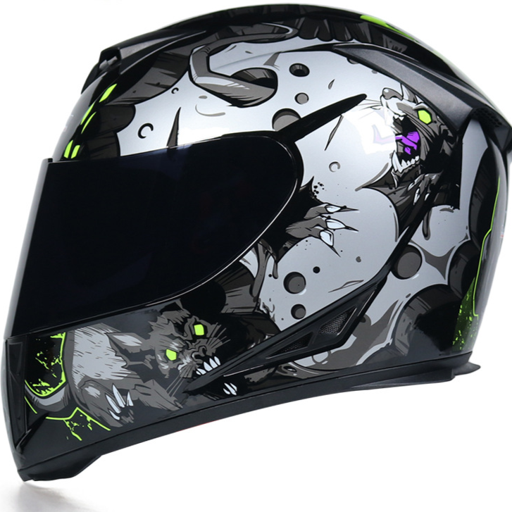 Full Face Bicycle Helmet with Dual Lenses