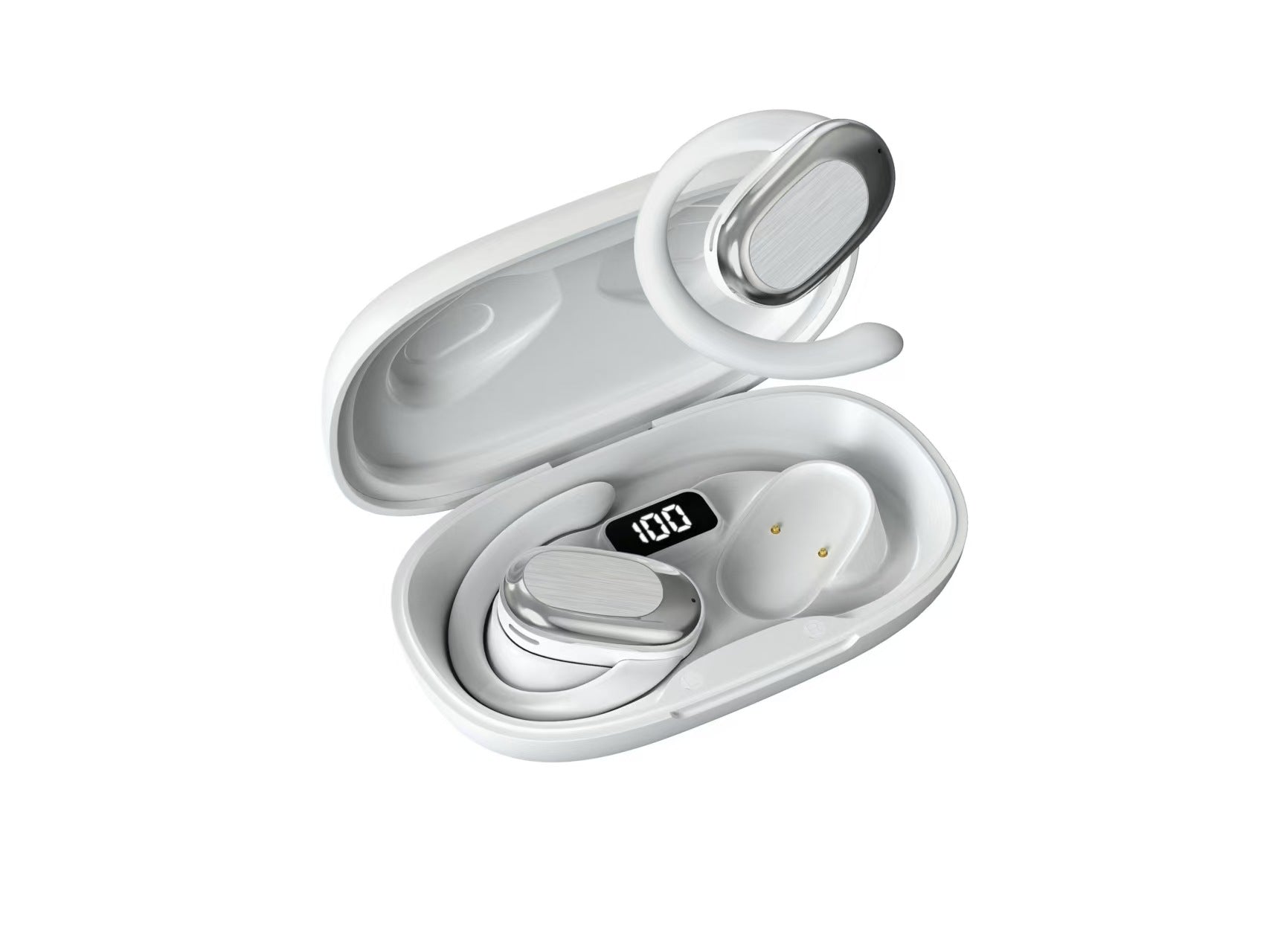 Open-Ear Bluetooth Headphones with Digital Display