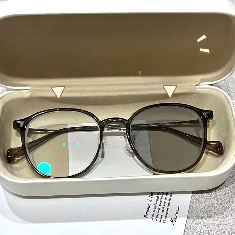 Photochromic Anti-Blue Light Oval Glasses