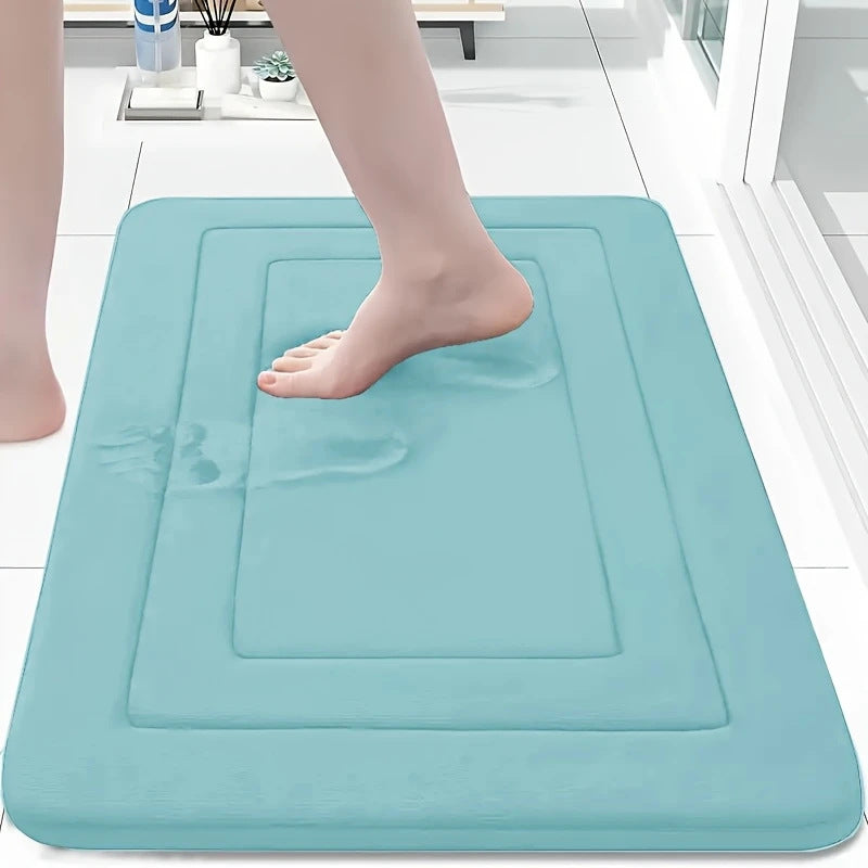 Back Pattern Coral Fleece Bathroom Floor Mat