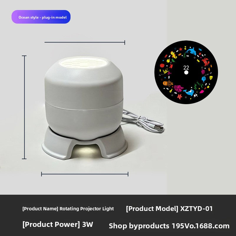 Rotating LED Projection Night Light with Holiday Themes