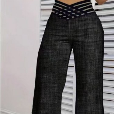 Women's High-Waisted Wide-Leg Casual Pants