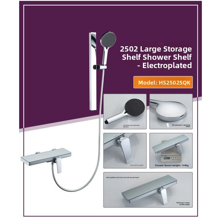 All-Copper Waterfall Pressurized Shower Set with Temperature Control
