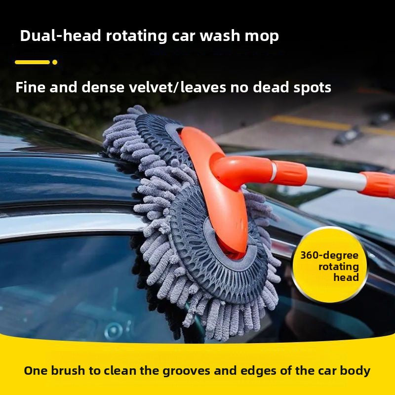 Telescopic Rotating Car Wash Mop with Soft Brush