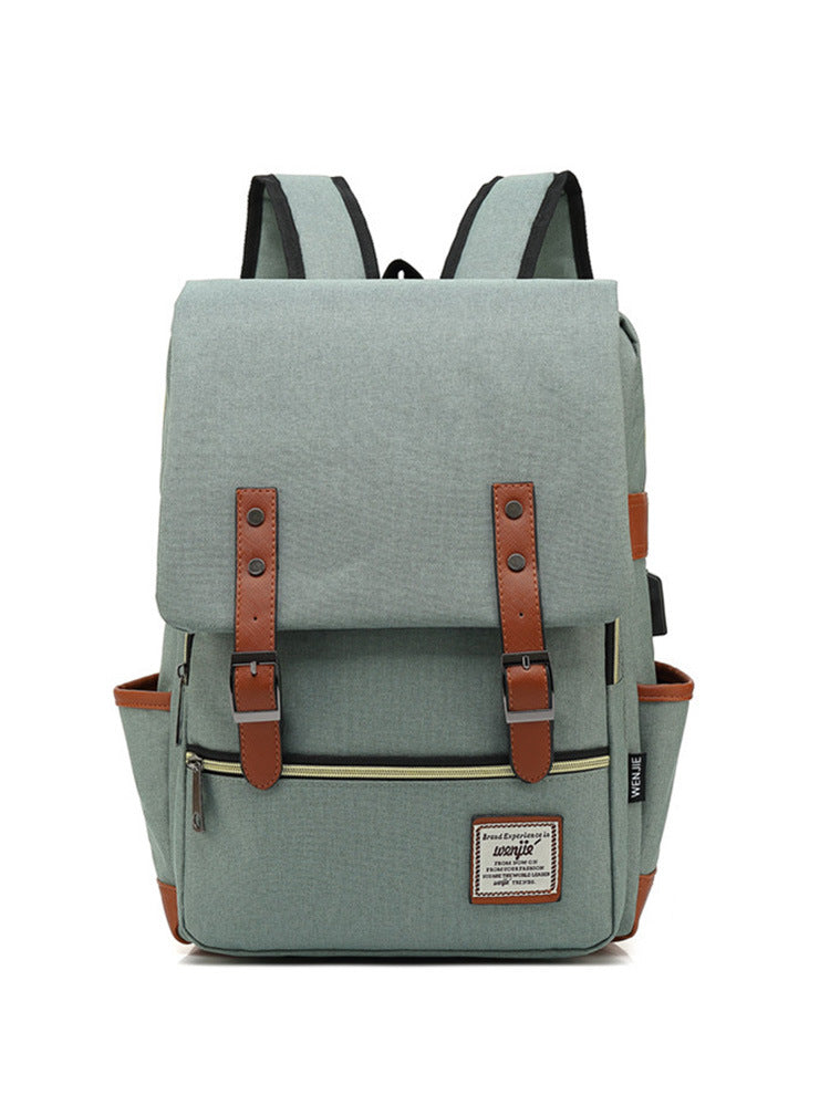 Custom Vintage Nylon Backpack with Laptop Compartment