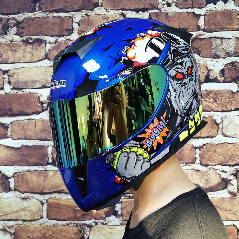 Jiekai Dual Lens Full Face Bicycle Helmet