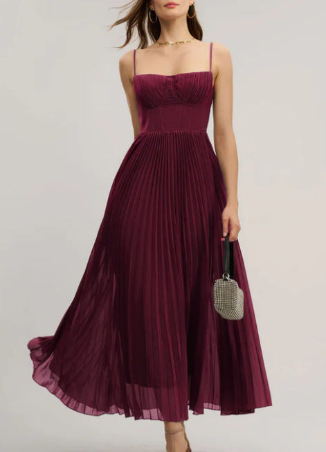 Women's Sleeveless Backless Deep V Neck Long Evening Dress