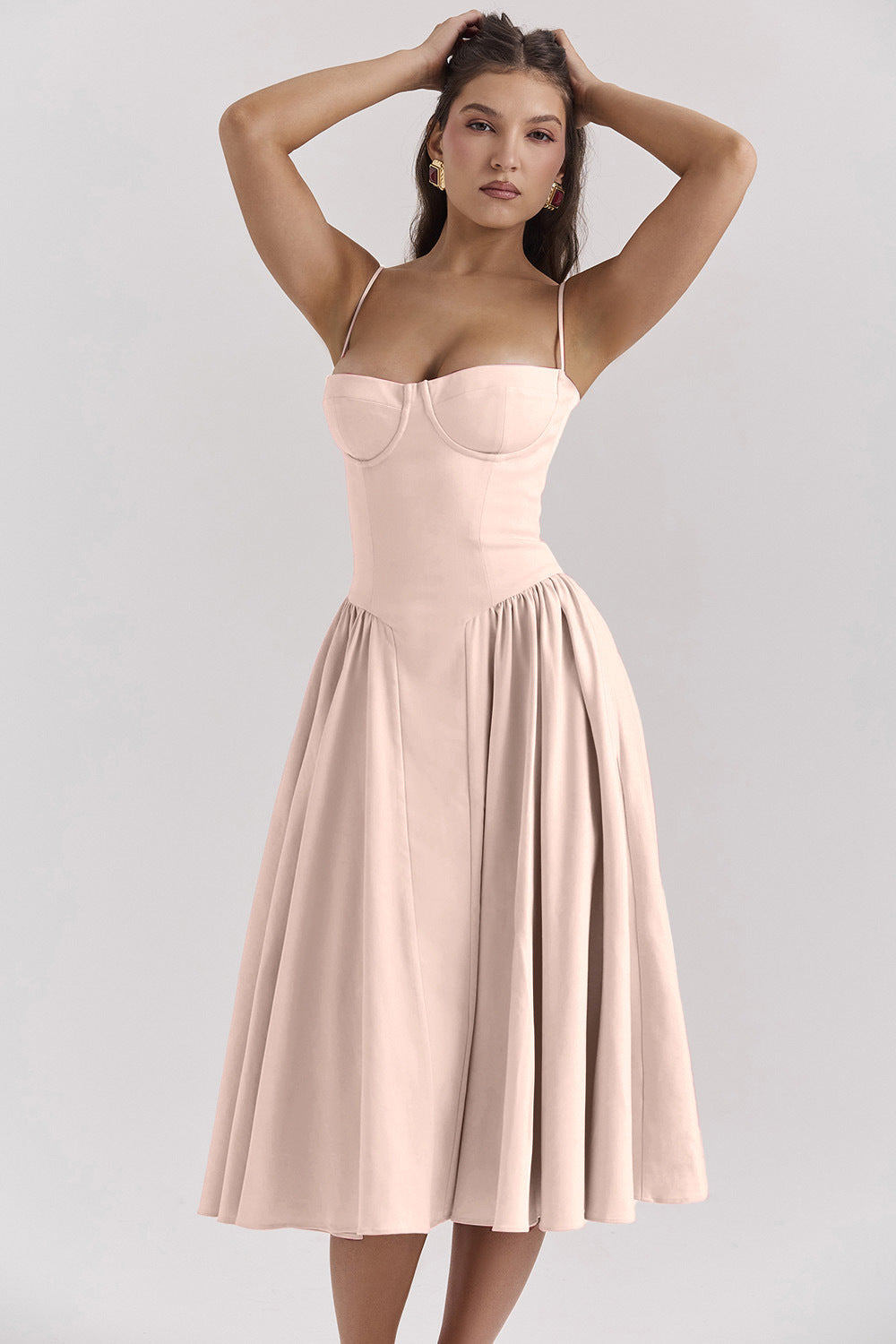French Retro Long Sleeveless Dress