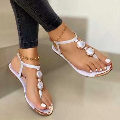 Beaded Flat Sandals for Women