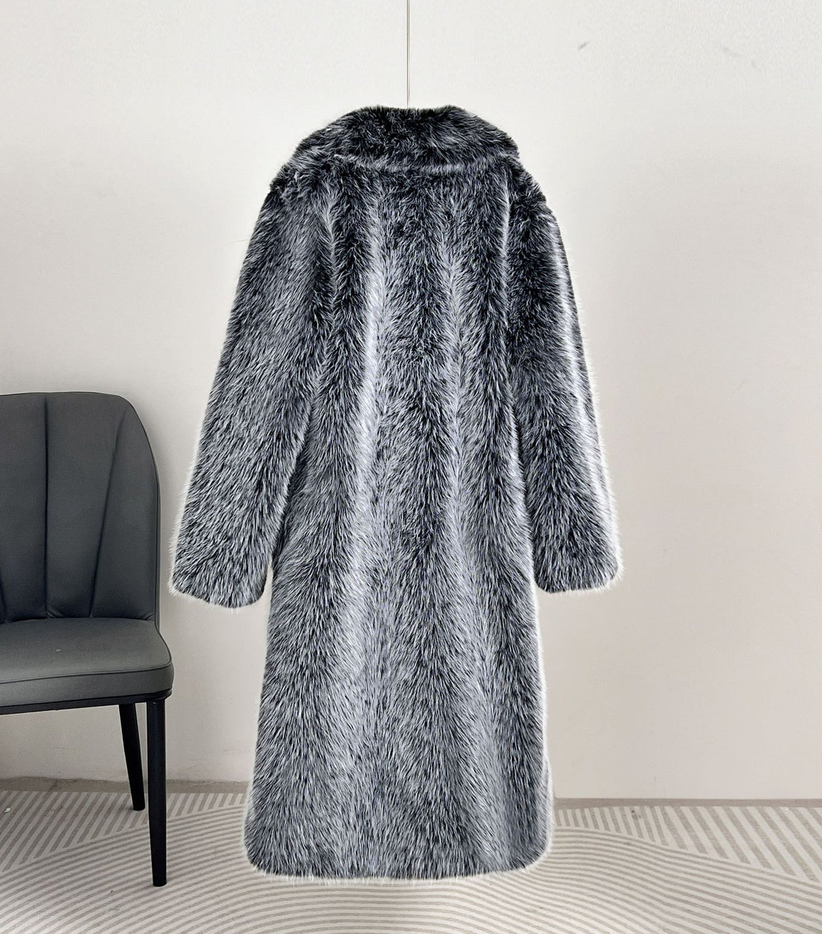 Women's Long Lapel Faux Fur Coat