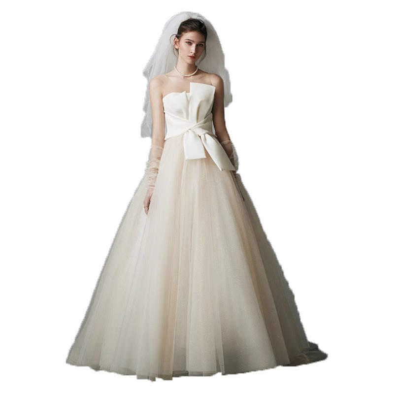 Elegant Satin Wedding Dress for Pregnant Women