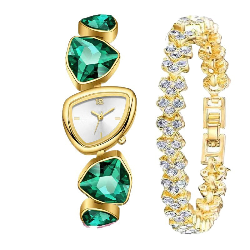 Women's Diamond Accent Quartz Watch with Metal Bracelet