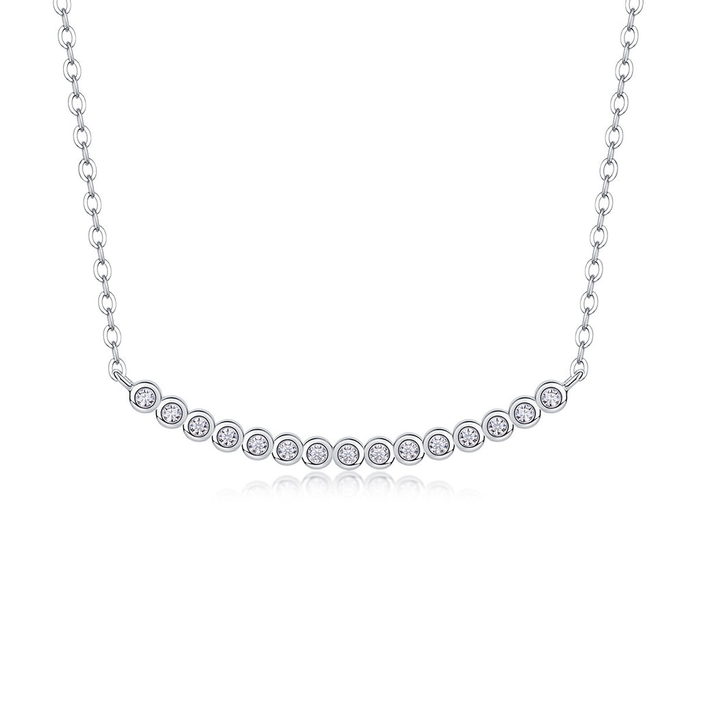 Sterling Silver Moissanite Geometric Pendant Necklace