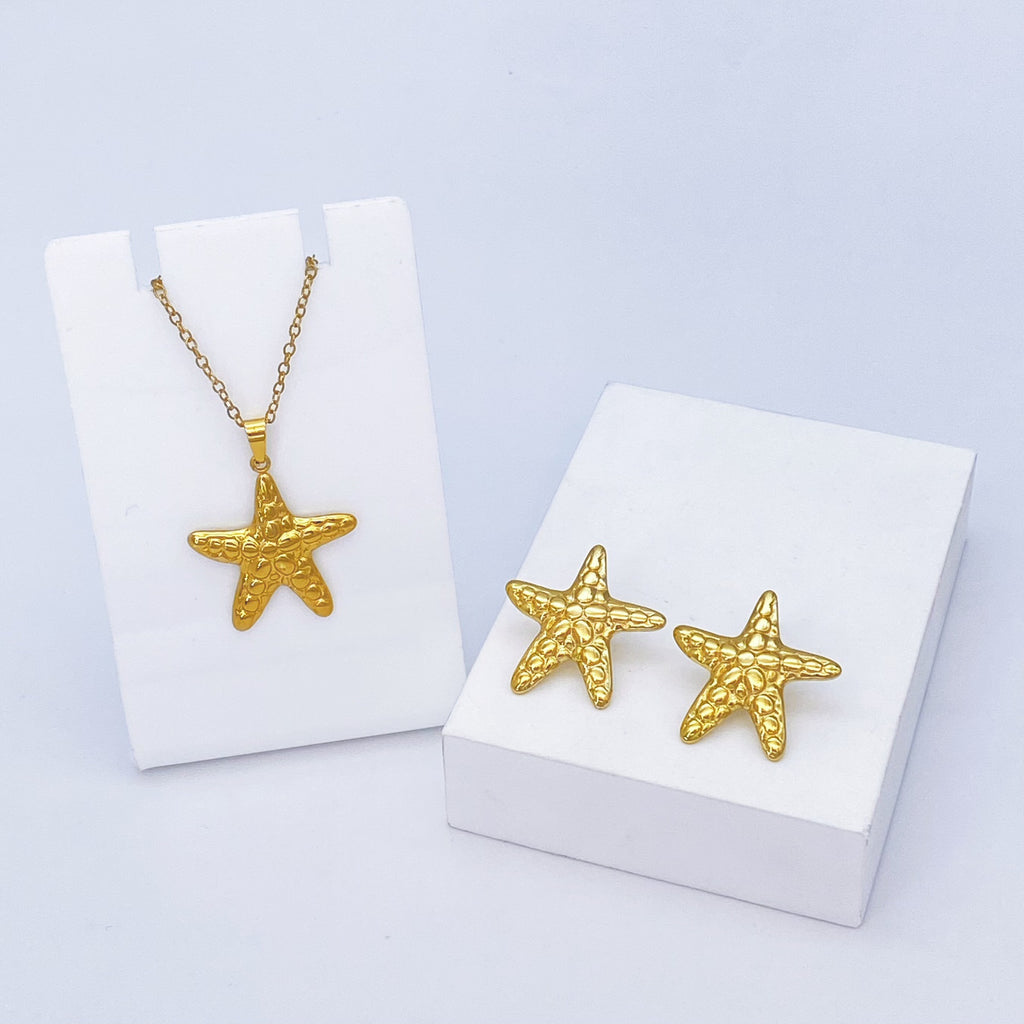 Stainless Steel Earrings and Necklace