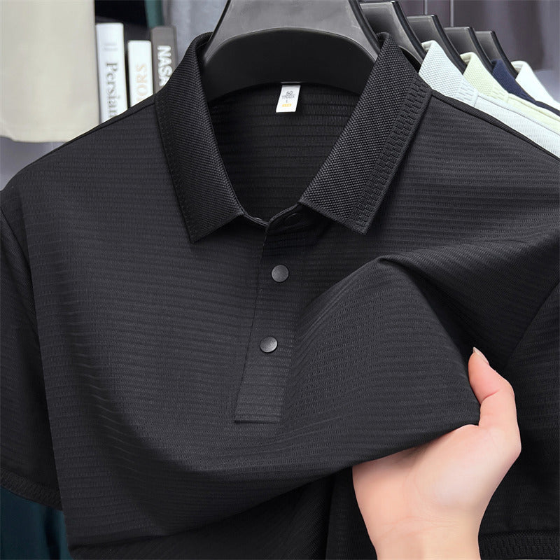 Mens Ice Silk Breathable Polo Shirt