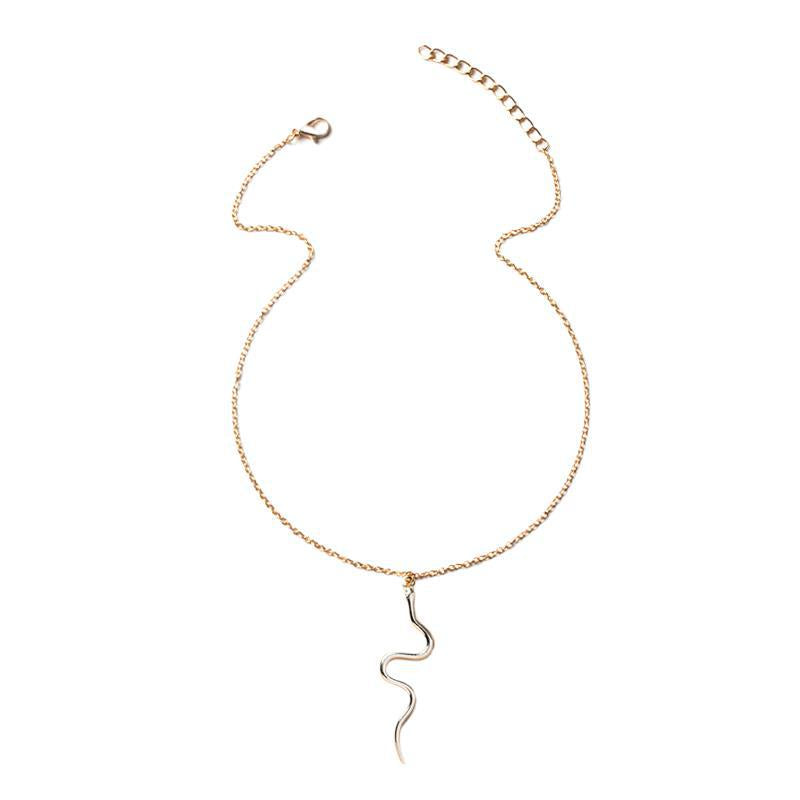 Snake Shape Electroplating Pendant Necklace