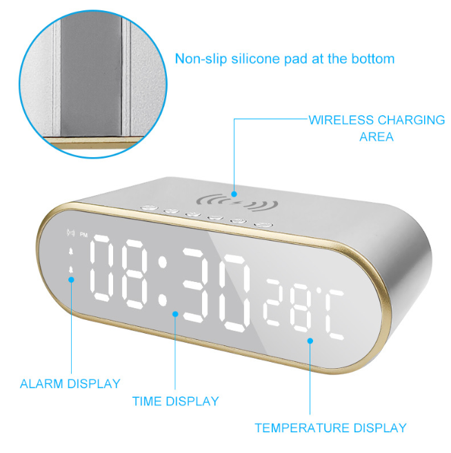 Thermometer Wireless Charger Clock