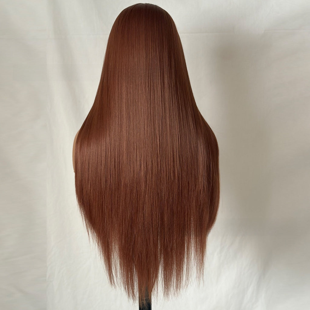 Long Straight Synthetic Hair Wig with Front Lace
