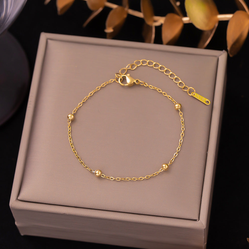 Women's Titanium Steel Inlaid Charm Bracelet Versatile Fashion Jewelry
