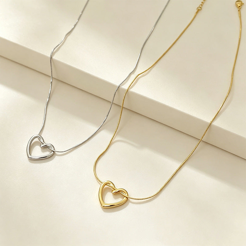 Love heart clavicle chain