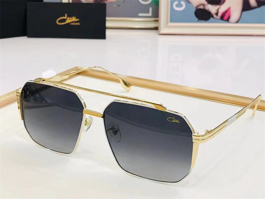 Metallic black full-frame glasses