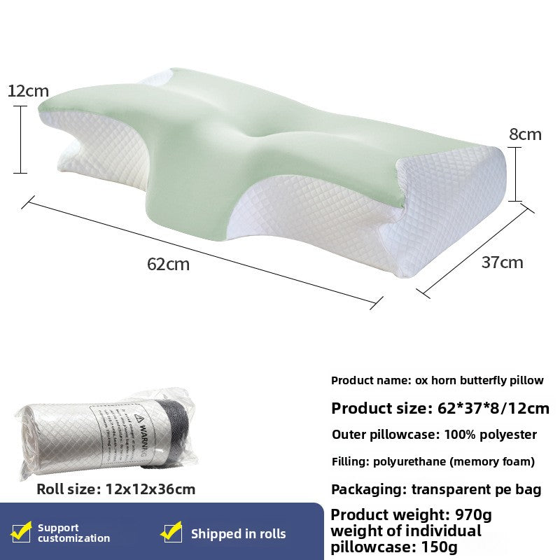 Ergonomic memory foam cervical pillow