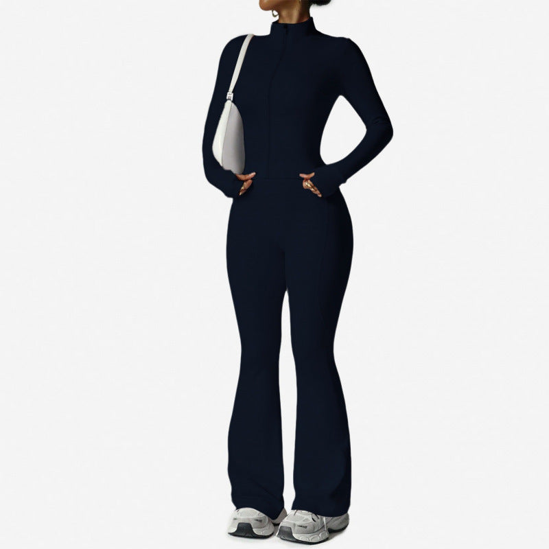Women's Long Sleeve Yoga Set with Flared Pants