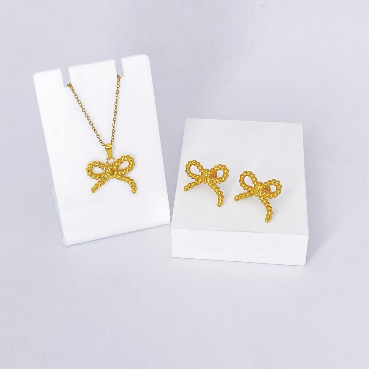 Stainless Steel Earrings and Necklace