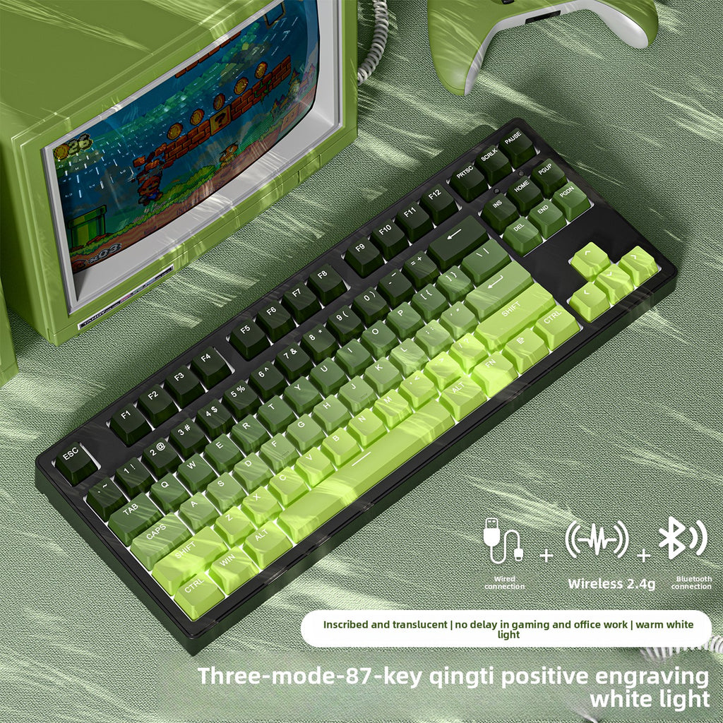 Wireless Mechanical Keyboard with Bluetooth Triple-Mode Connectivity