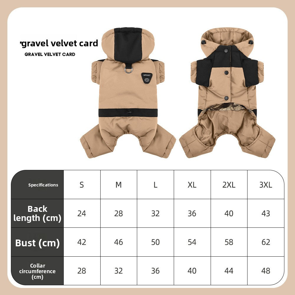 Dog Four-Legged Warm Jacket with Hood