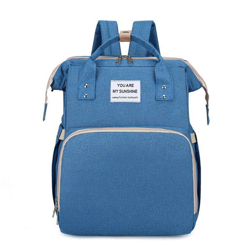 Multifunctional Mommy Backpack with Baby Crib Large Capacity Waterproof Diaper Bag