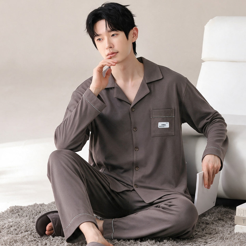 Men's 100% Pure Cotton Long-Sleeve Pajama