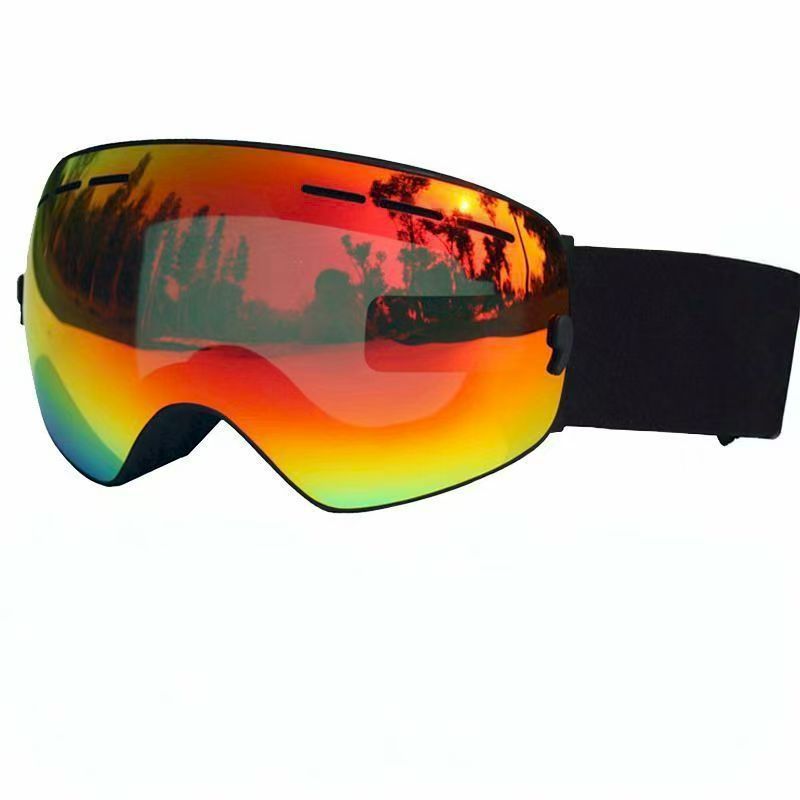 Double-Layer Spherical Ski Goggles with Myopia Insert Windproof Protection