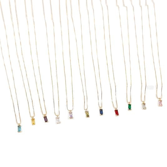 Gold-Plated Imitation Gold December Birthstone Birthstone Pendant Necklace